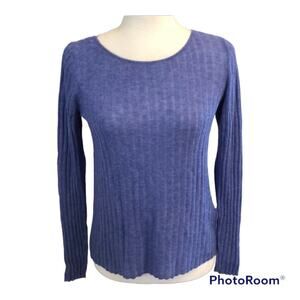 Eileen Fisher Wool and Alpaca Blend Long Sleeve Blue Sweater Size XS